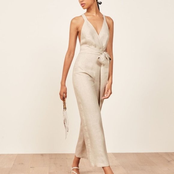 Reformation Dani Jumpsuit in Sand, Size 2, NWT